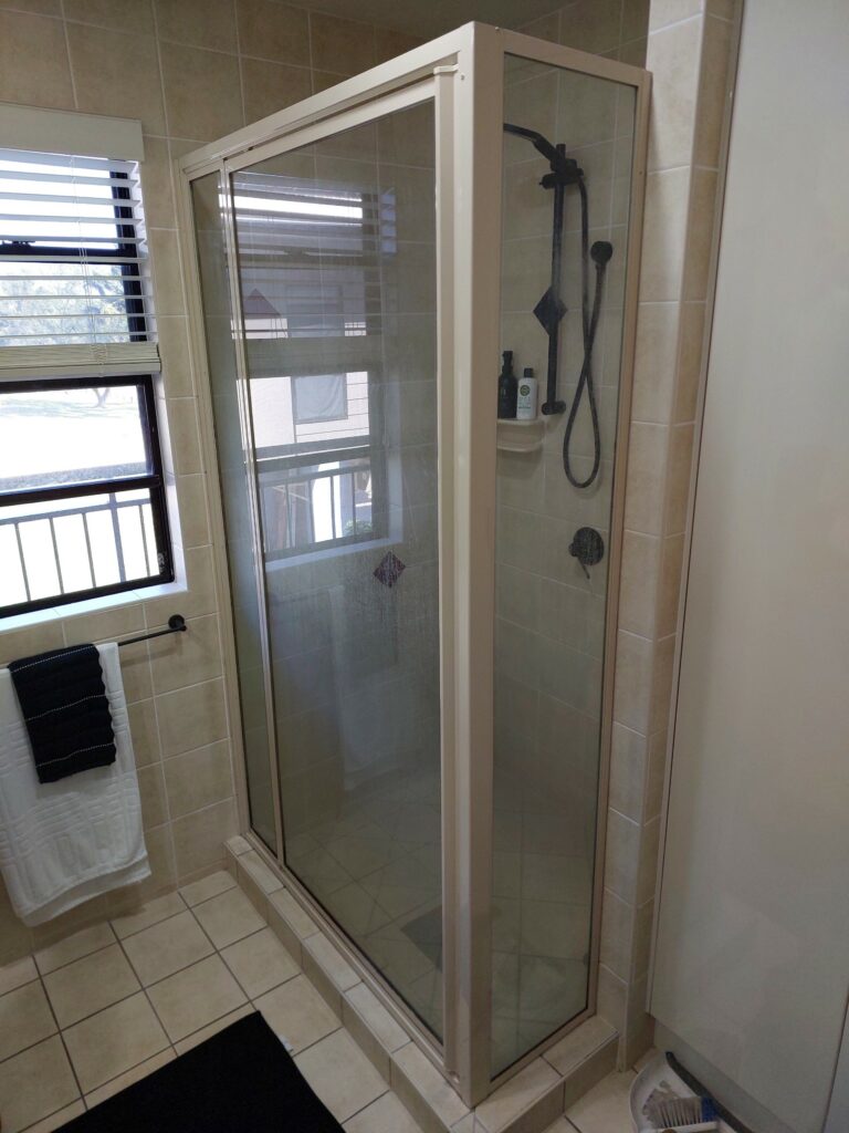 Before shower screen installation Mackay Harbour