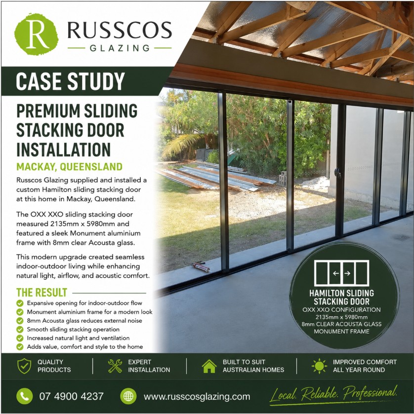 Sliding stacking glass door installers Mackay