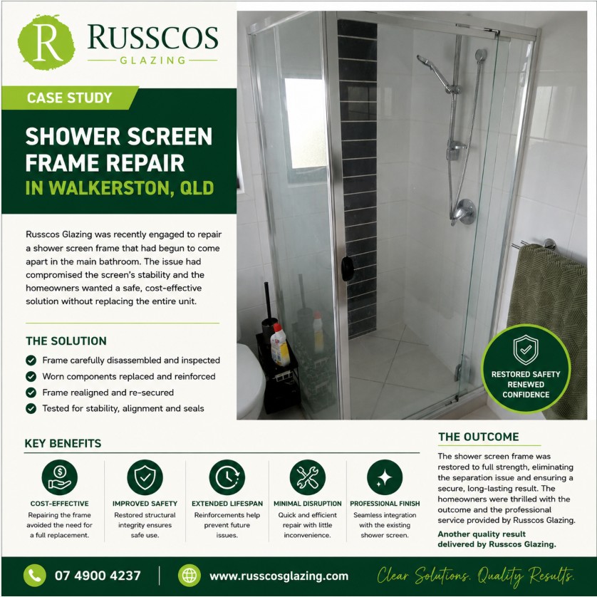 Shower screen repairers Walkerston QLD